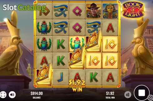 Free Spins Win Screen. Book of Light slot
