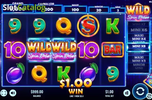 Win Screen. Wild Spin Deluxe slot