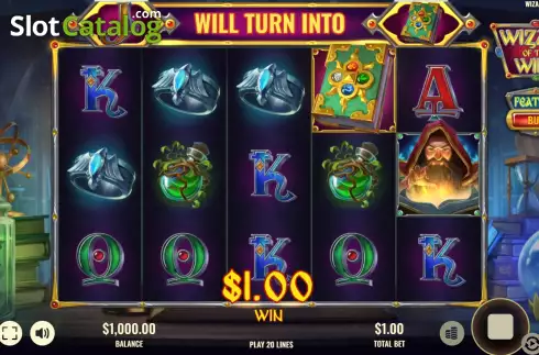 Win screen. Wizard of the Wild slot