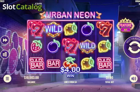 Win screen. Urban Neon slot