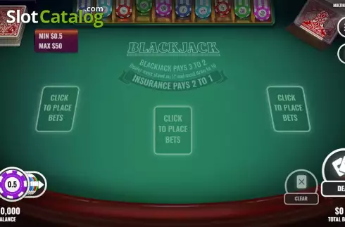 Reels screen. Multihand Blackjack (Platipus) slot