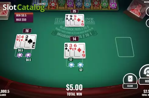 画面3. Multihand Blackjack (Platipus) カジノスロット