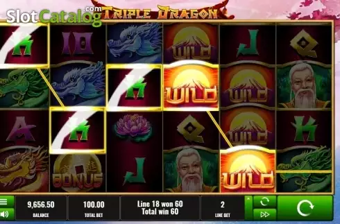 Wild Win screen. Triple Dragon (Platipus) slot