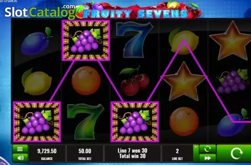Skärmdump3. Fruity Sevens (Platipus) slot