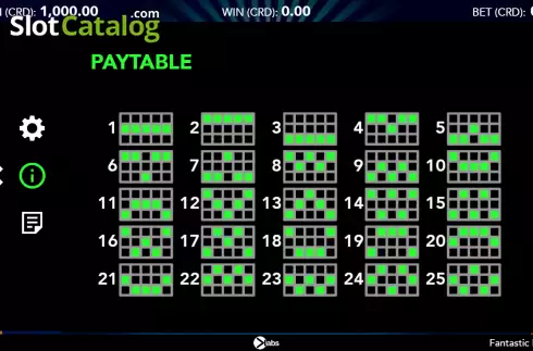 Paylines screen. Fantastic Egypt slot