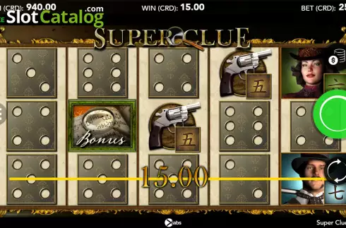 Win screen. Super Clue Dice slot
