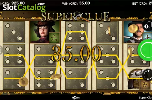 Win screen 2. Super Clue Dice slot