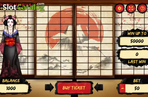 Game screen. Way of the Warrior Scratchcard slot
