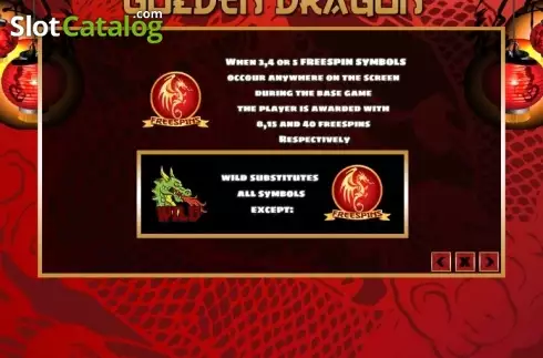 Features. Golden Dragon (PlayPearls) slot
