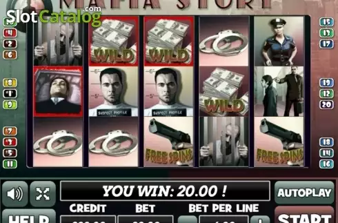 Win Screen. Mafia Story slot