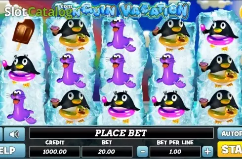 Reel Screen. Penguin Vacation (PlayPearls) slot