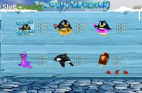 Paytable 1. Penguin Vacation (PlayPearls) slot