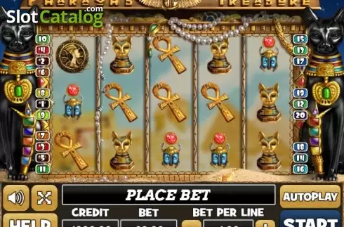 Reel Screen. Pharaohs Treasure (PlayPearls) slot