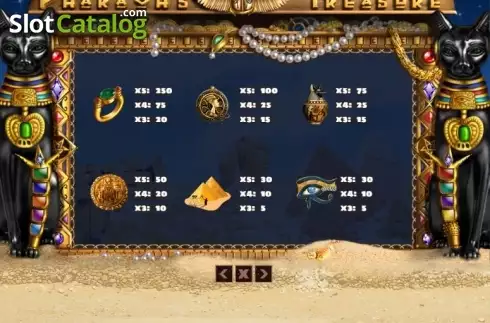 Paytable 2. Pharaohs Treasure (PlayPearls) slot