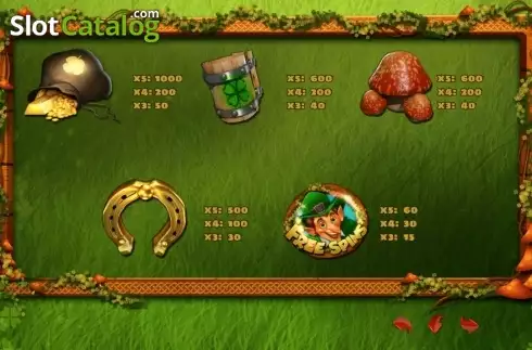 Skärmdump4. Wild Leprechaun (PlayPearls) slot