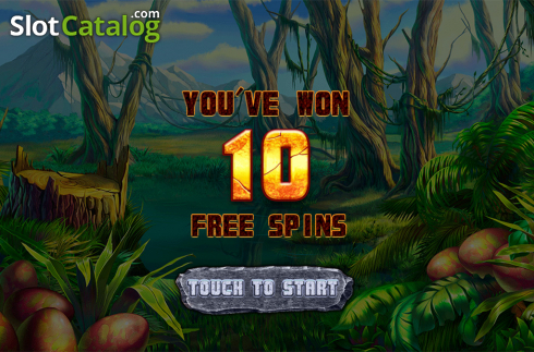 Intro Free Spins screen. Dinosaur Century slot