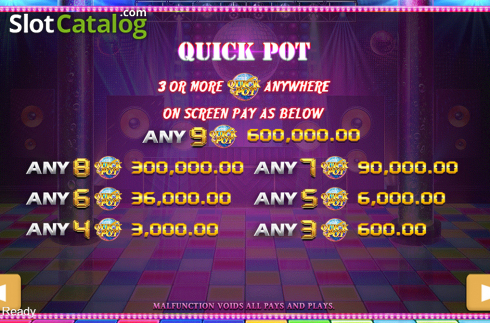 Paytable 3. Disco Night Fever slot