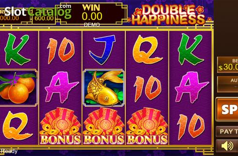Reels screen. Double Happiness (Playstar) slot