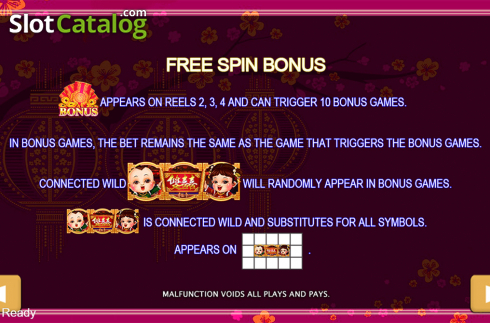 Paytable 2. Double Happiness (Playstar) slot
