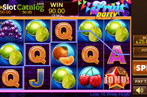 Game workflow 2. Fruit Party (PlayStar) slot