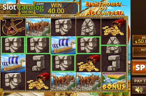 Game workflow 4. Lighthouse of Alexandria slot
