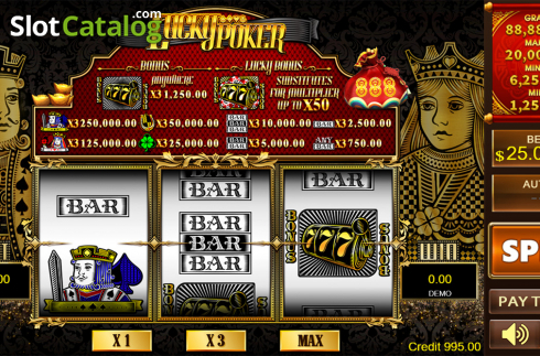 Reels screen. Lucky Poker (PlayStar) slot