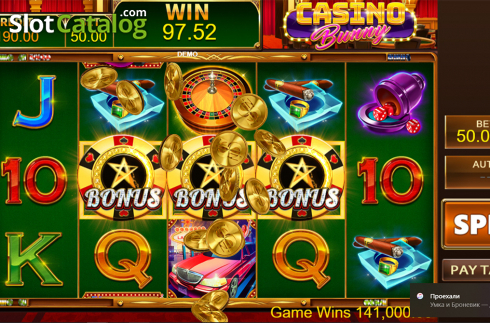 Win screen 2. Casino Bunny slot
