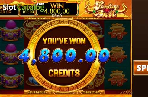 Win screen. Fortune Bull slot