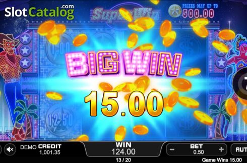 Big win screen. Super Win (PlayStar) slot