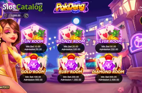 Room selection screen. Pok Deng (PlayStar) slot