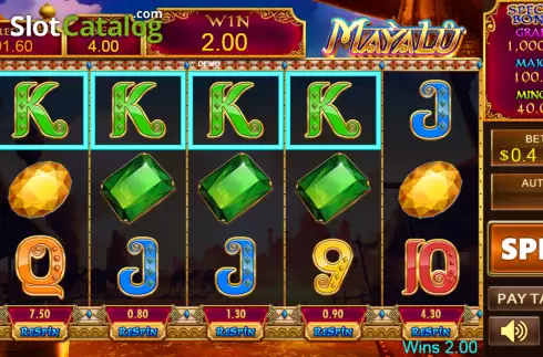 Win screen. Mayalu slot