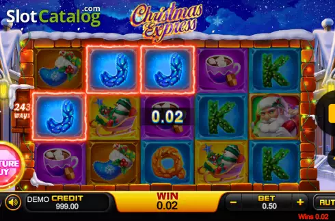 Win screen 2. Feature Buy Christmas Express slot