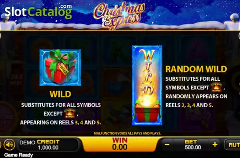 Wild screen. Feature Buy Christmas Express slot