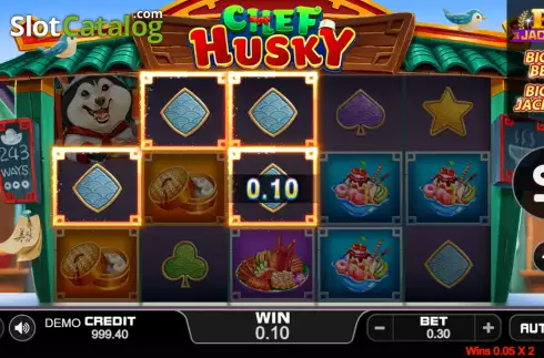 Win screen. Chef Husky slot