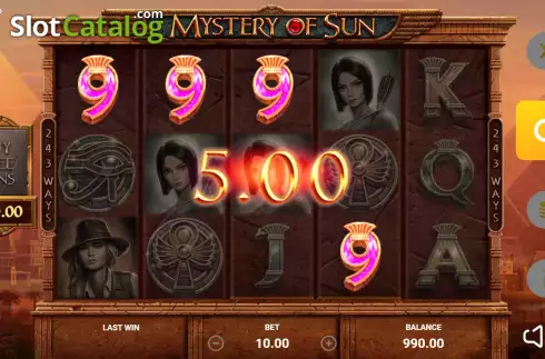 Win Screen. Mystery of Sun slot
