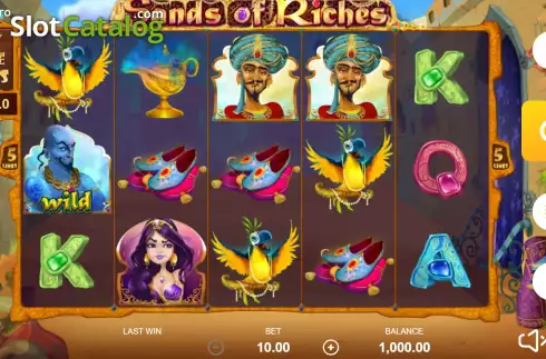 Game screen. Sands of Riches slot