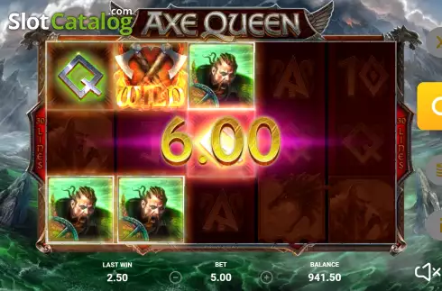 Win Screen. Axe Queen slot