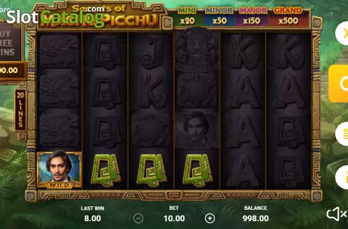 Win screen. Secrets of Machu Picchu slot