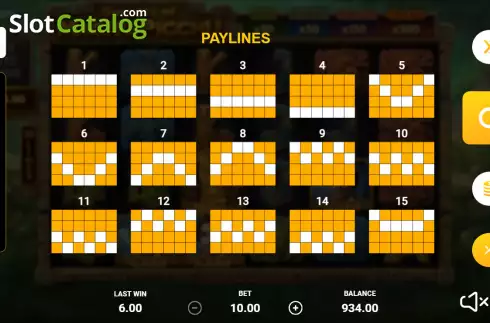 Paylines screen 2. Secrets of Machu Picchu slot