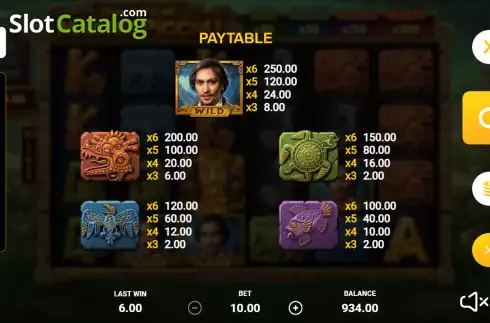 Paytable screen 2. Secrets of Machu Picchu slot