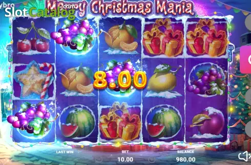 Win screen. Merry Christmas Mania slot