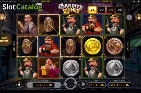 Win screen. Bandit's Riches slot