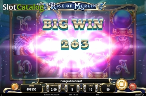 Big Win. Rise of Merlin slot