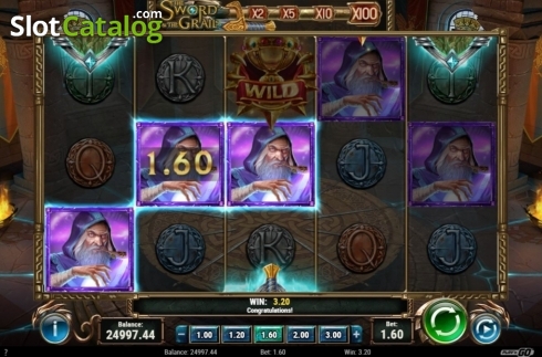 Win Screen. The Sword and The Grail slot