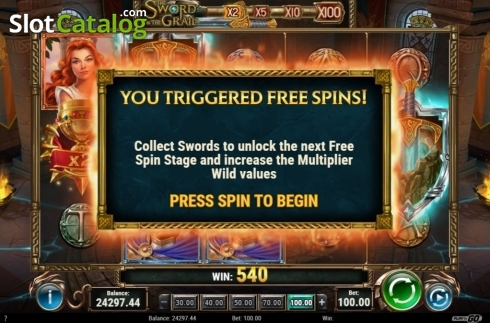 Free Spins 1. The Sword and The Grail slot