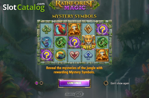 Start Screen. Rainforest Magic slot