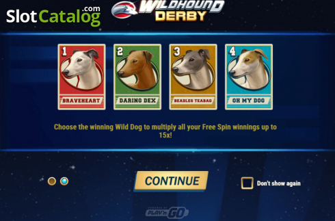 Start Screen. Wildhound Derby slot