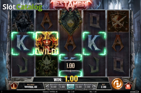 Win Screen 2. Testament slot