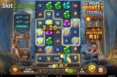 Win Screen. Miner Donkey Trouble slot