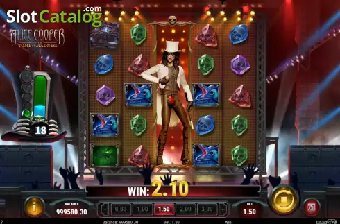 Win Screen 2. Alice Cooper and the Tome of Madness slot